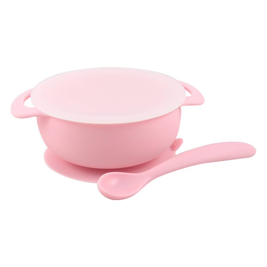 Babyqlo Mangkok Makan Bayi / Silicone Bowl &amp; Spoon Set Bq8010