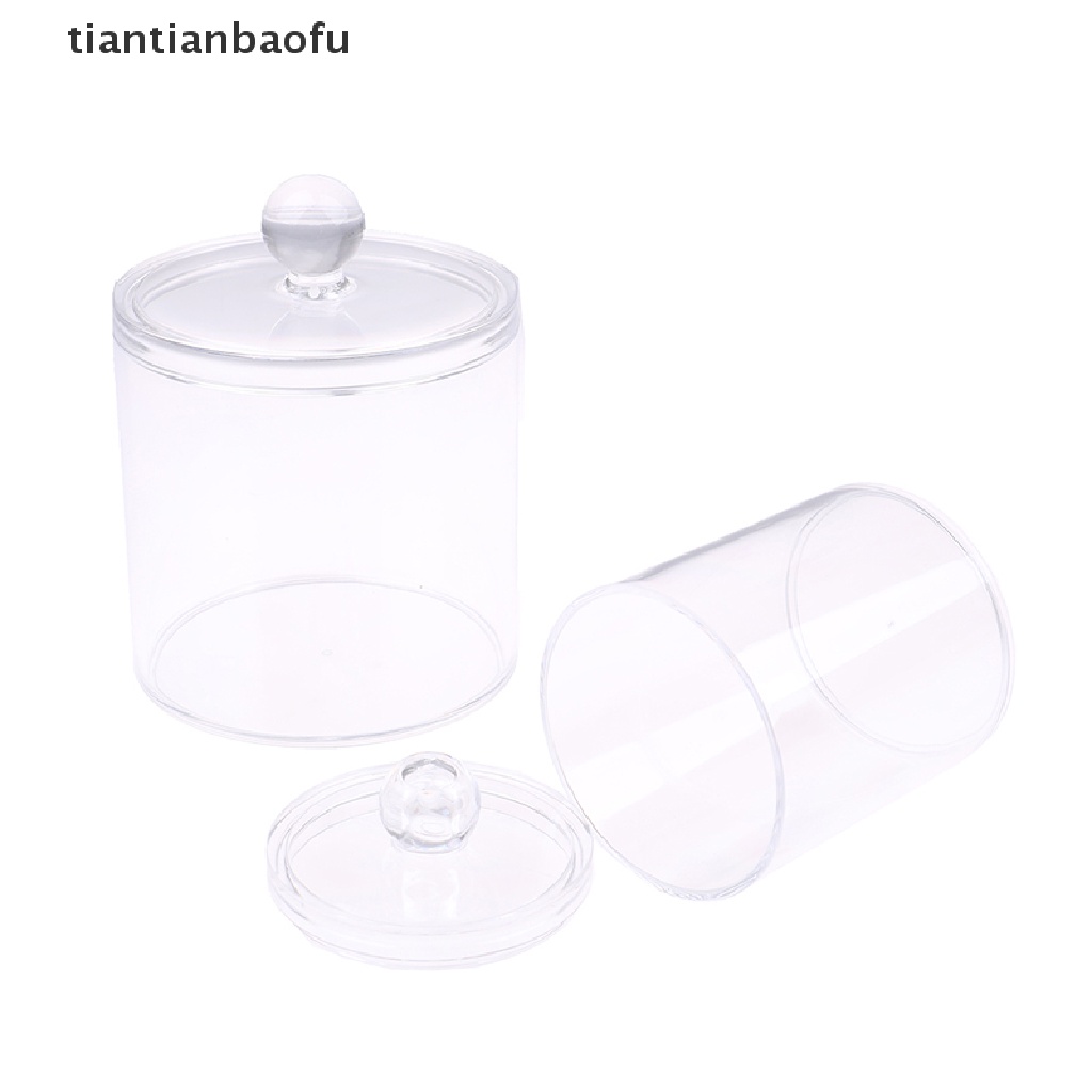 (tiantianbaofu) Toples Akrilik Bening Penyimpanan Cotton Bud