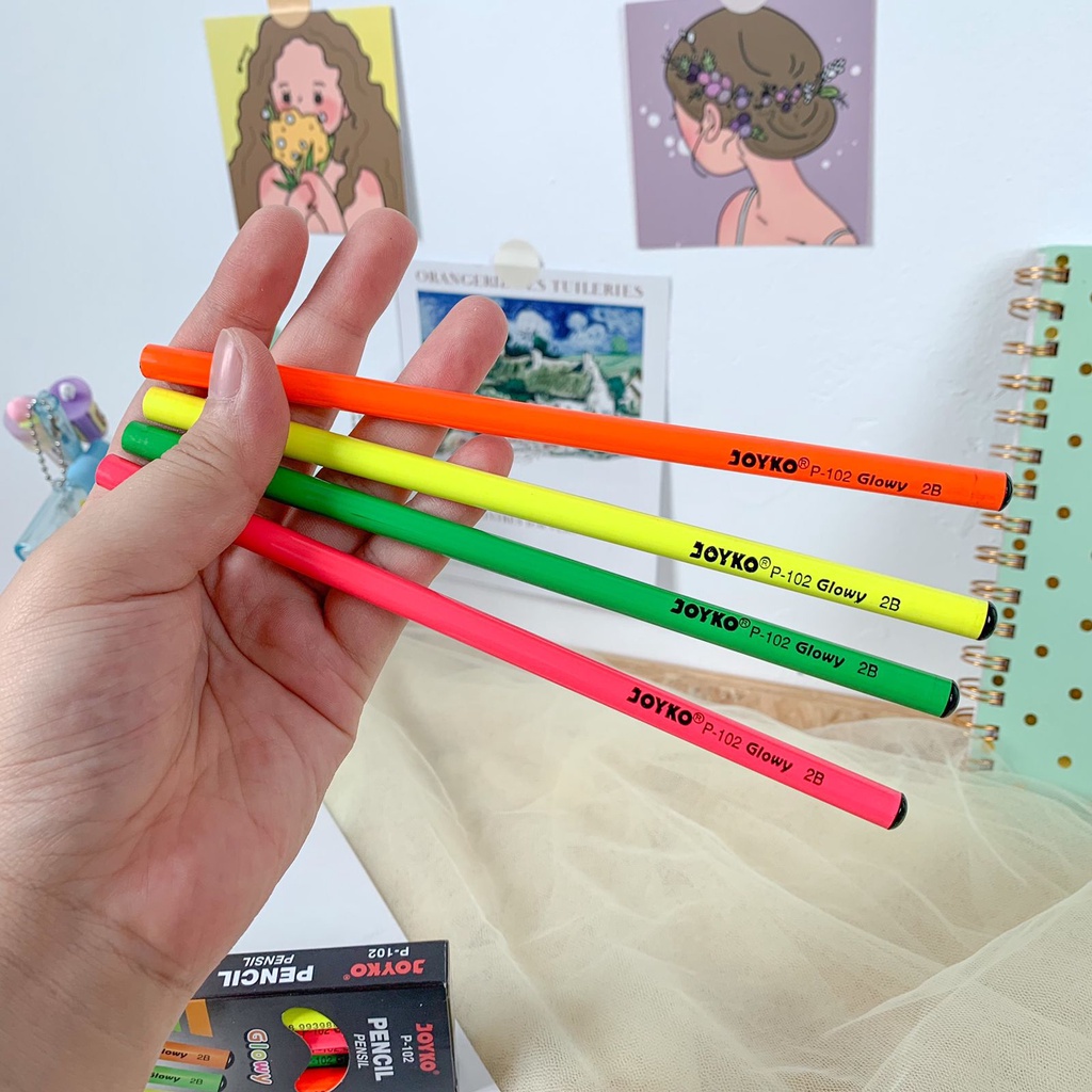 

Pensil Joyko 2B P102 Glowy Pencil 2B Alat Tulis Sekolah Anak Alat Tulis Kantor Pinsil 2B Batang Kayu Harga Murah