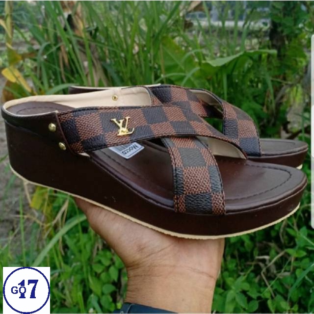 wedges Santai Model Wedges Untuk Wanita Motif Catur - wedges wanita import sepatu wedges wanita impo