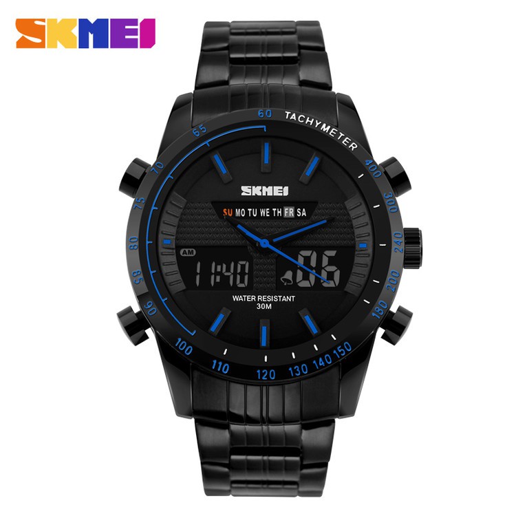 SKMEI 1131 Jam Tangan Pria Digital Analog Tali Stainless WATCHKITE WKOS