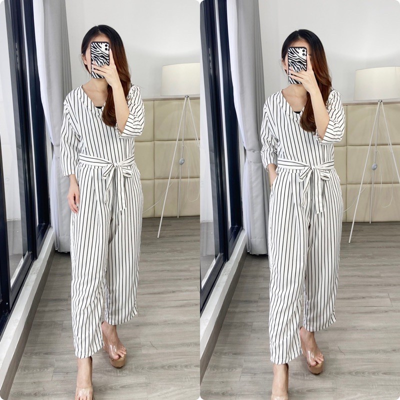 real pic jumpsuit jumbo / jumsuit bigsize / jumpsuit wanita jumbo LD 112