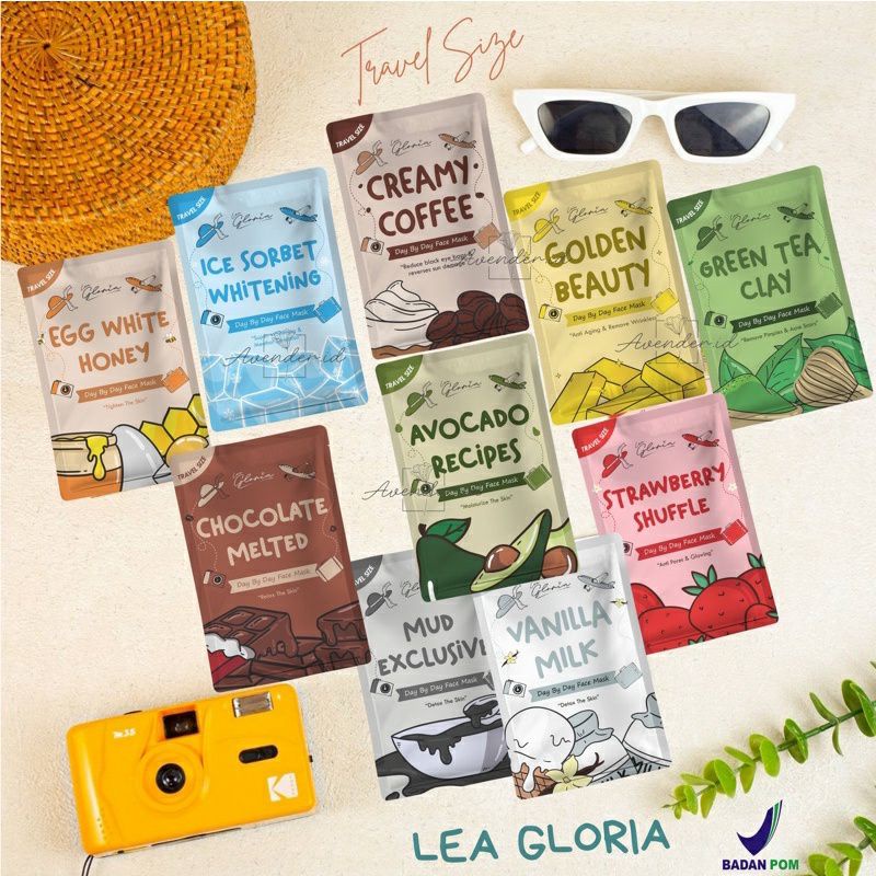 Masker Organik Lea Gloria 10Gr BPOM / Travel Size Masker Lea Gloria 10Gram / Masker Organic