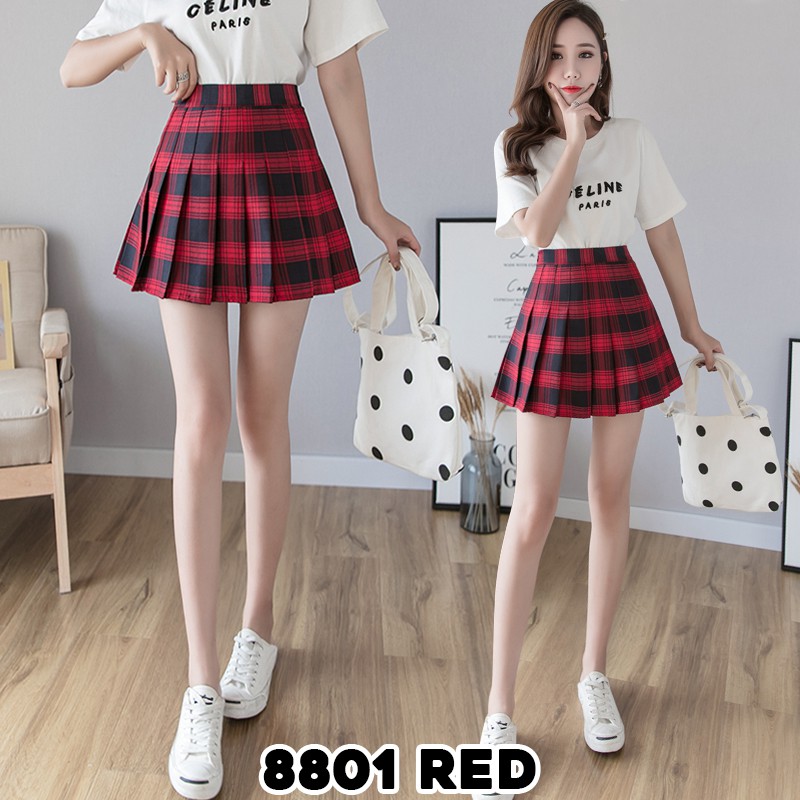 KARAKOREA 8801 Korean Pleated Skirt/Rok Mini/Rok Lipit Lisa/japanese skirt/Rok Korea Skirt