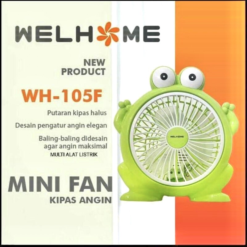 Box Fan Kipas Angin Meja Karakter Keropi Kodok Welhome 10inch 10in cocok untuk hadiah kado