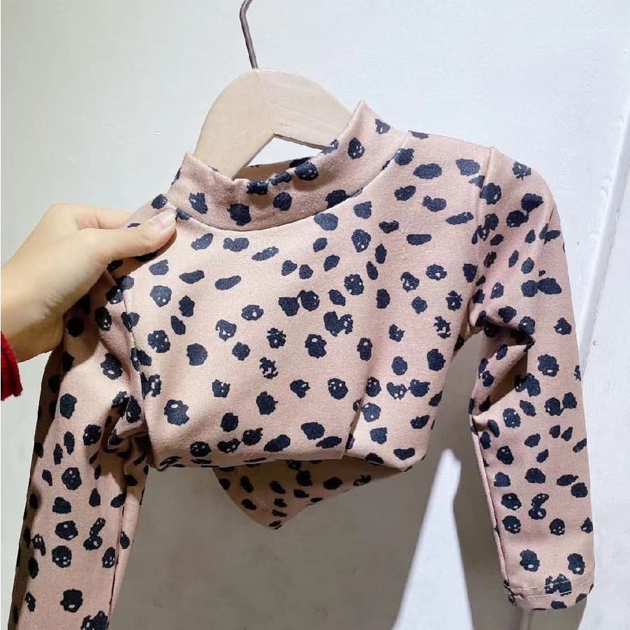 Promo !! Atasan anak perempuan import / atasan spotty black abstract ukuran 1-3tahun / Atasan lucu untuk anak