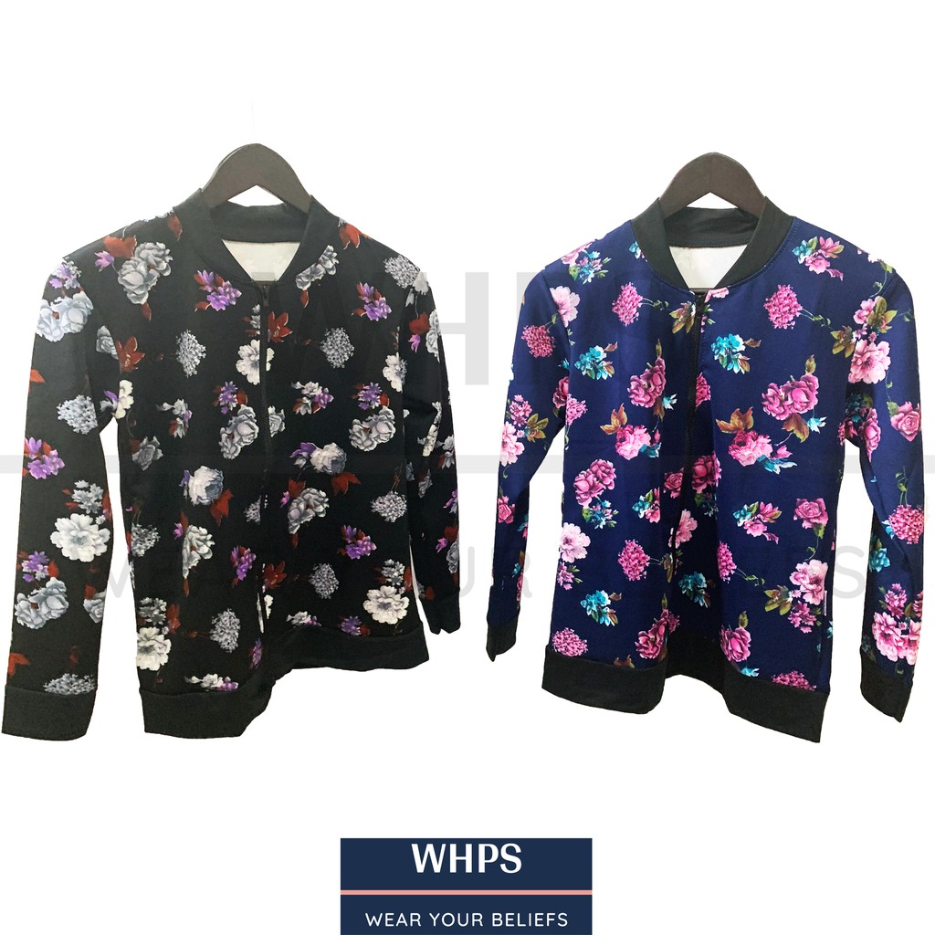 JAKET WANITA BOMBER FLOWER