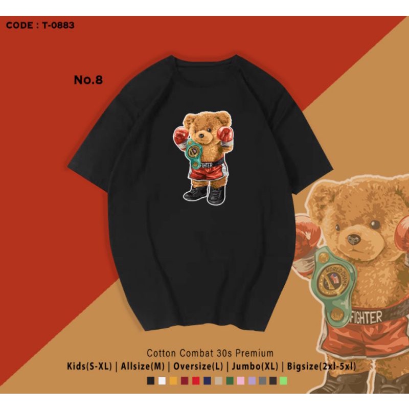 KAOS BERUANG COWO LUCU/KAOS BEAR/TSHIRT BEAR KATUN UNISEX