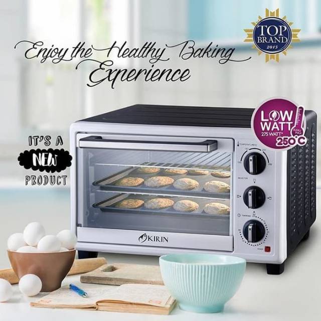 Kirin Electric Oven KBO-190LW. Kapasitas 19 Liter Low Watt. Baru Bergaransi Resmi