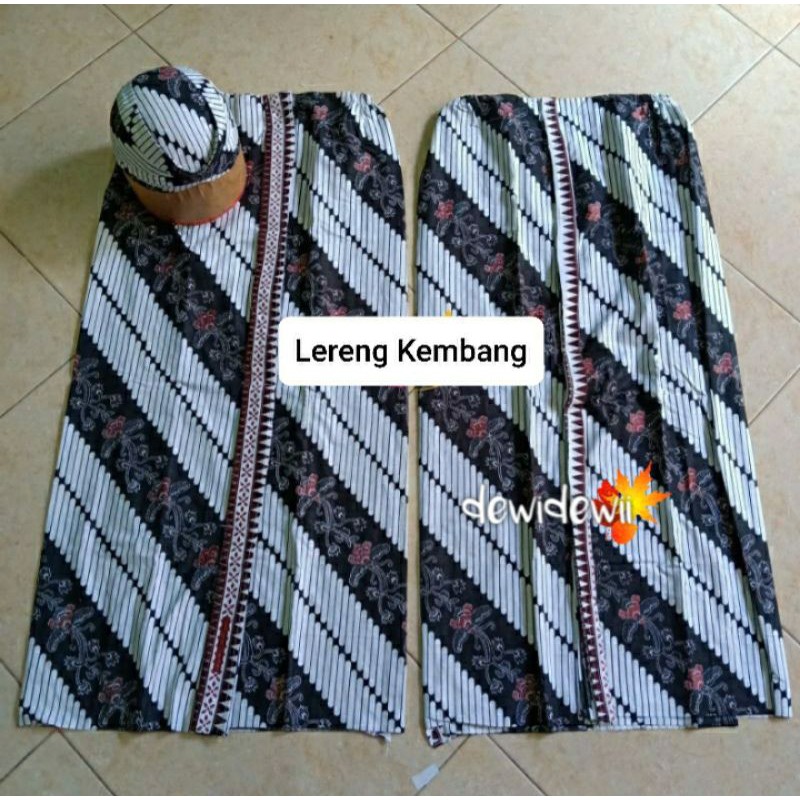 Set Blangkon + Jarik Instan Bapak Ibu, Motif Parang Kembang