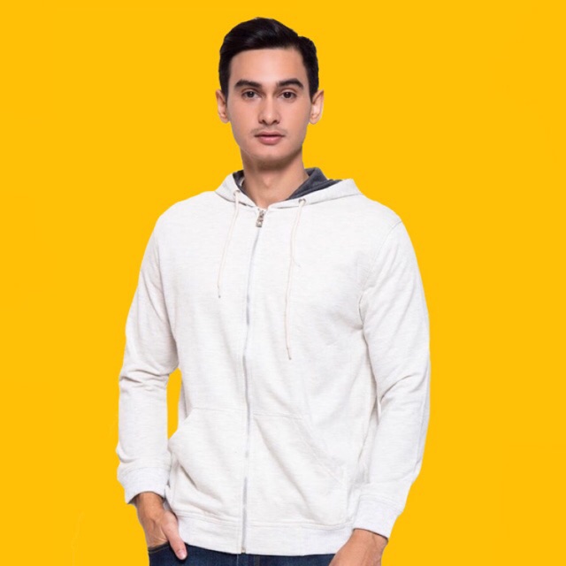 Jaket Hoodie Pria Nevada Putih