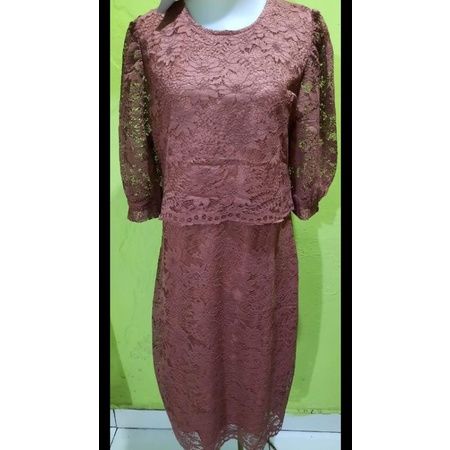 Dress Brukat Pink, Ungu / KR