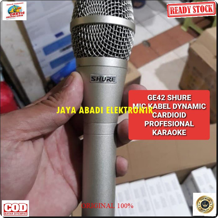 G42 Shure Mic kabel sound system Microphone dynamic cardioid profesional karaoke vocal vocal audio mik pengeras suara pro profesional vokal mikrophone G42  BISA DIGUNAKAN SEGALA JENIS AUDIO SOUND  LANGSUNG NYALA TANPA PAKAI BATERAI  Bahan dari besi metal