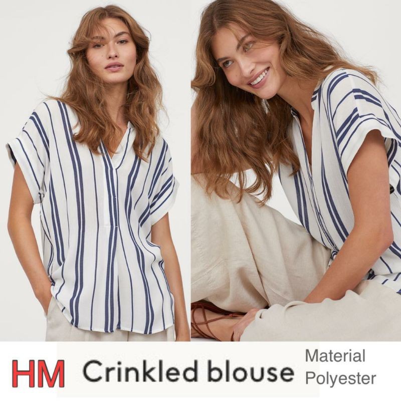 HM V Neck Striped Blouse
