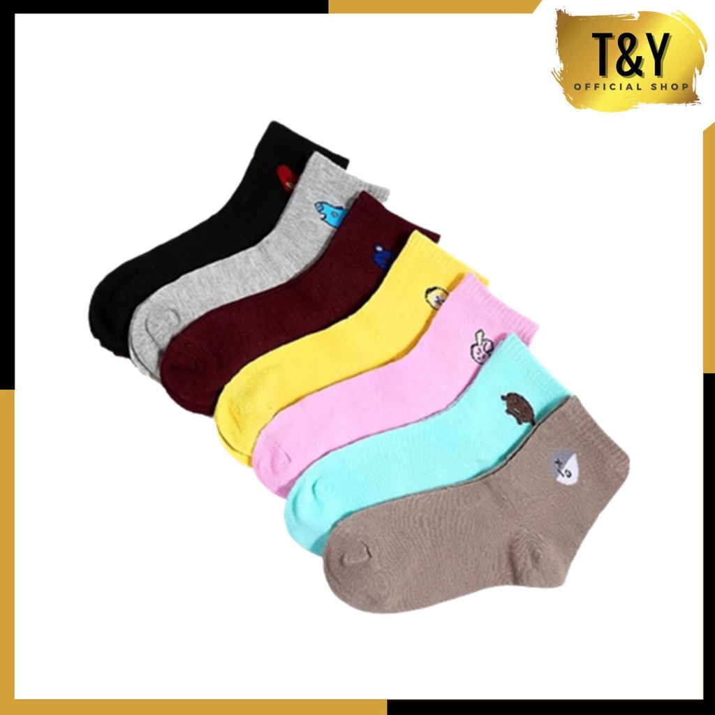 T&amp;Y Kaos Kaki Tinggi Karakkter Kartun Kpop Bahan Adem Kaos Kaki Panjang Karakter Import