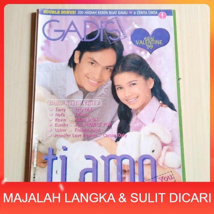 Majalah GADIS No.4 Feb 1999 GUNAWAN & JIHAN FAHIRA Langka
