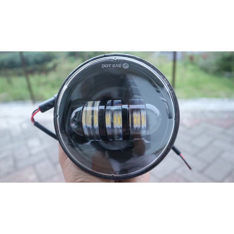 LAMPU DEPAN DAYMAKER C70 C50 S90 VESPA VBB VESPA DUA MODE JAUH DEKAT BULAT LED HITAM O RING