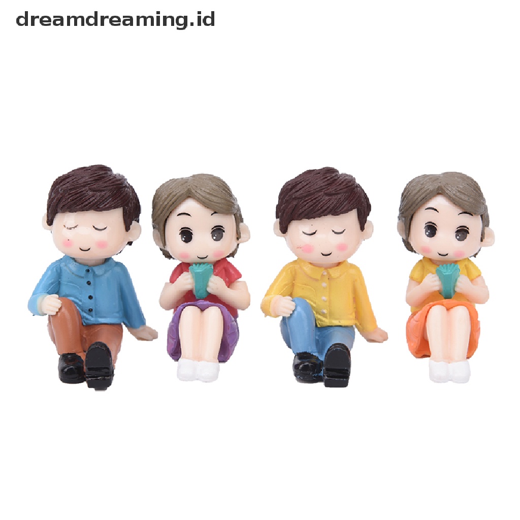 1 Set Miniatur Pasangan Kekasih Bahan Resin Untuk Dekorasi Taman Rumah