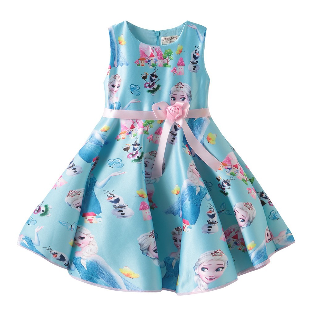GA2602 FROZEN SUNFLOWER FUSCHIA DRESS GAUN ULANG TAHUN ANAK