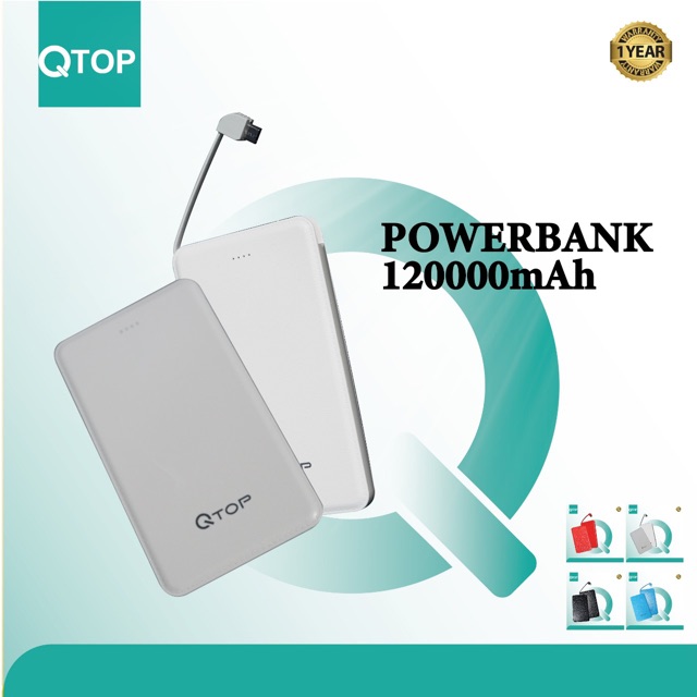 Powerbank QTOP 12000mAh Original V41 GARANSI 1 tahun / Powerbank Slim 12.000mah Original