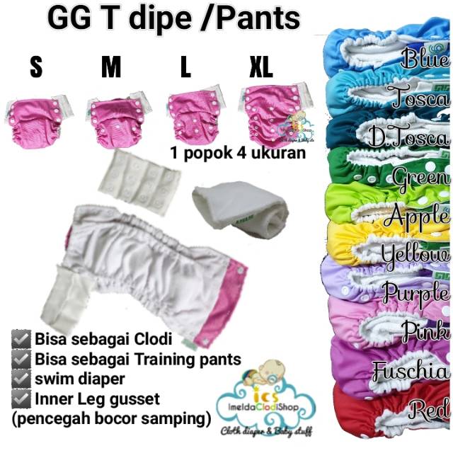 [Outer only] Clodi gg T dipe pant polos motif pull up pants dapat 1 training pad