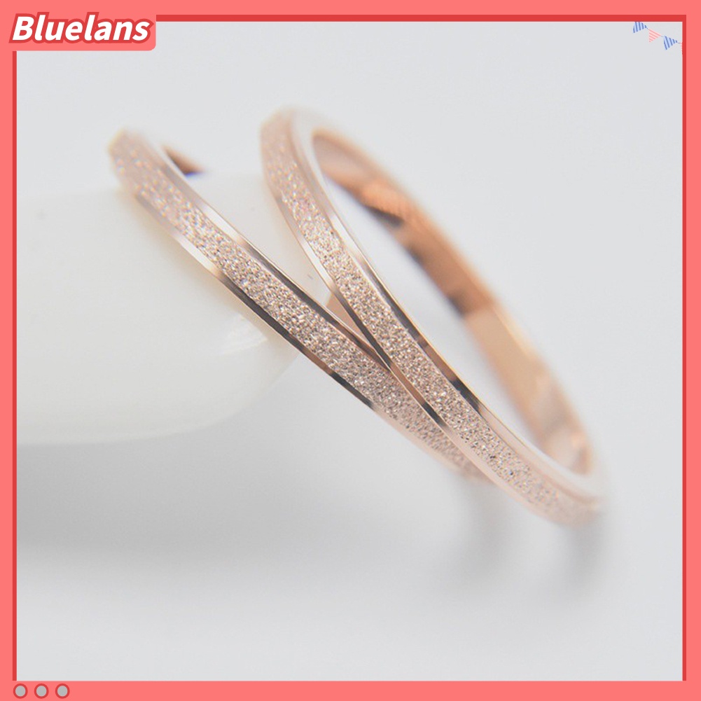 Bluelans Cincin Bahan Titanium Steel Untuk Pria Dan Wanita