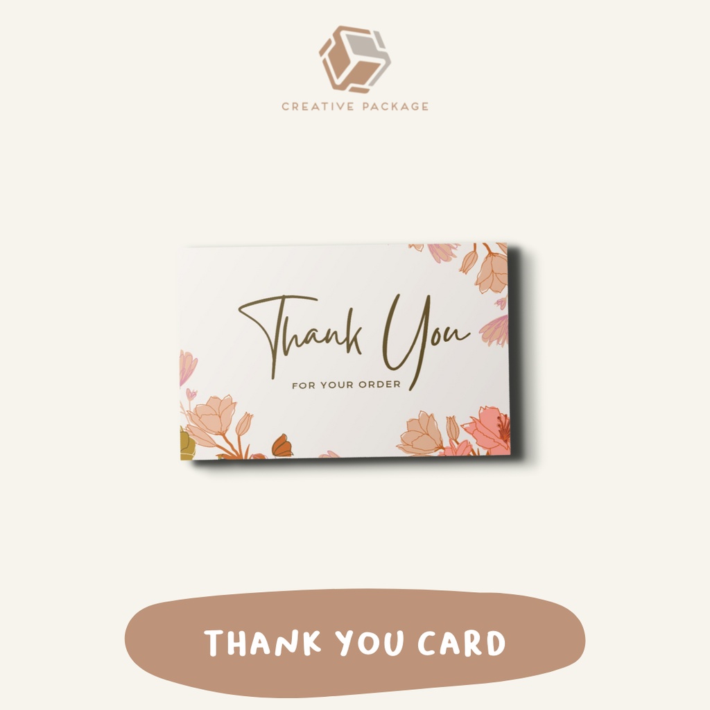 Thank You Card Custom Ukuran 8.6x5.4 cm isi 10 pcs