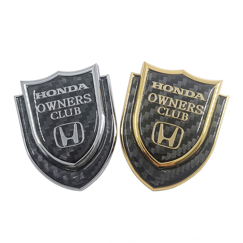 1pc Stiker Emblem Logo HONDA Owners Club Bahan Metal Carbon Fiber Untuk Dekorasi Mobil