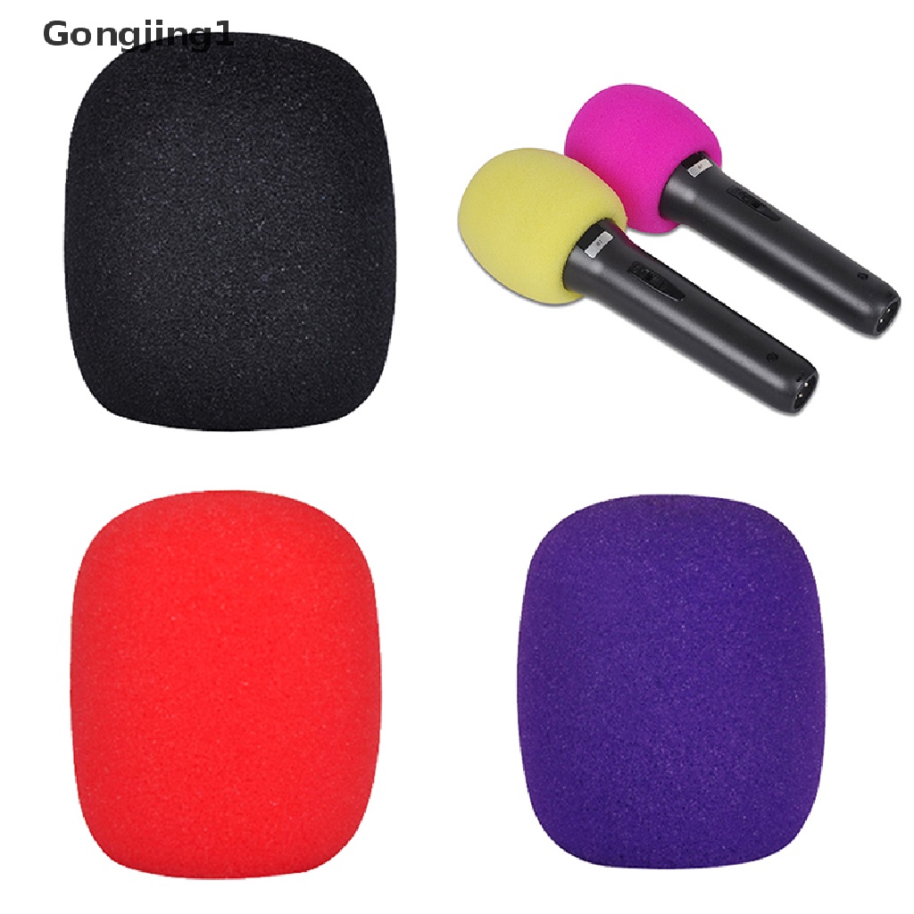 Gongjing1 Cover Pelindung Mikrofon Genggam Bahan Busa 10 Warna