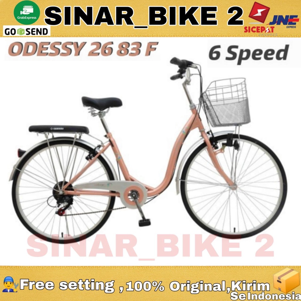 Sepeda Keranjang Dewasa ODESSY 26 83 F Ukuran 26 Inch Mini 6 Speed