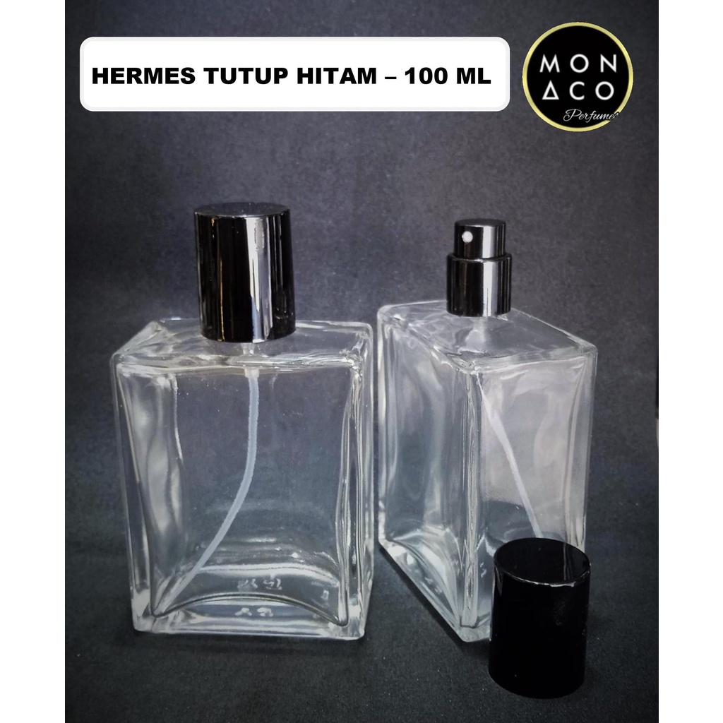 BOTOL HERMESS TUTUP SILVER / BLACK - 100 ML ( DRAT / ULIR )