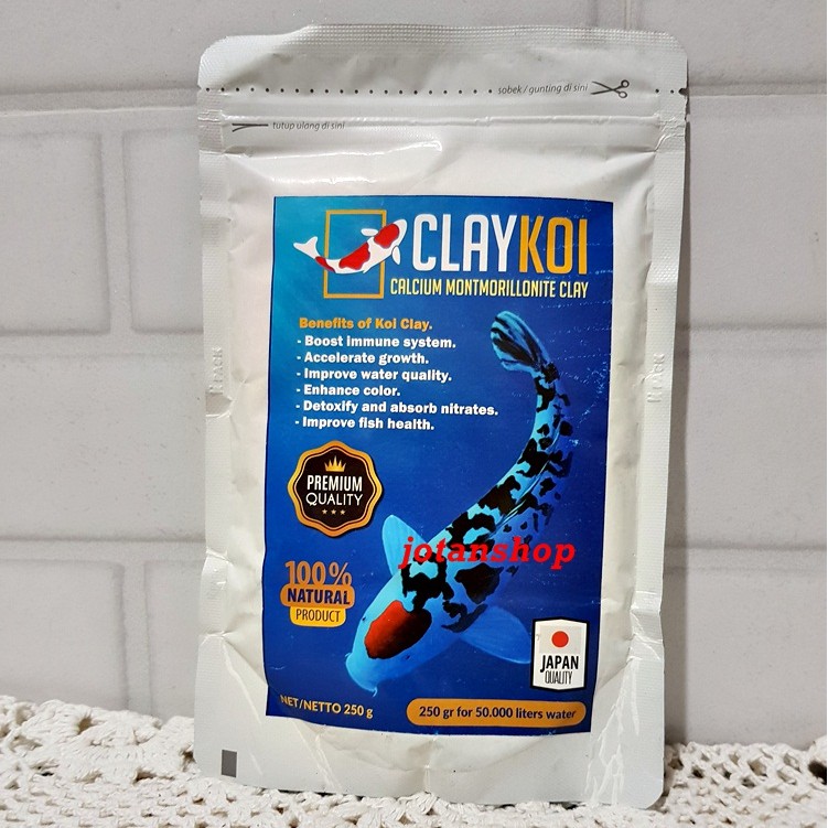 Clay Koi claykoi Calcium Montmorillonite mineral Penjernih Air Kolam Ikan Koi Aquarium 250gr