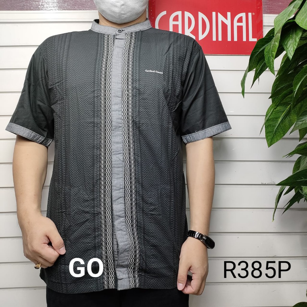 BB CARDINAL KEMEJA KOKO Taqwa Baju Muslim Salur Kekinian Pakaian Pria Original Lengan Pendek