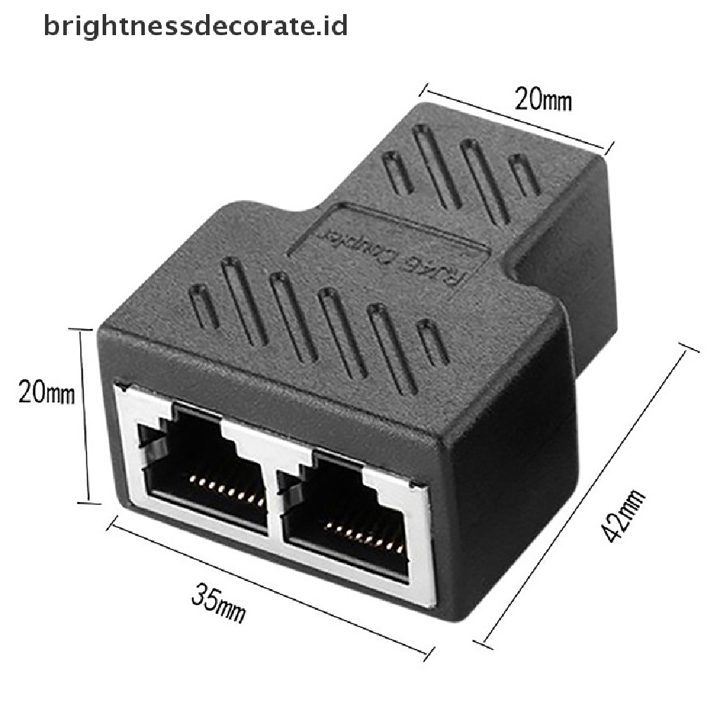 Konektor Splitter Kabel Jaringan Ethernet Rj45 Female 1 Ke 2 Arah