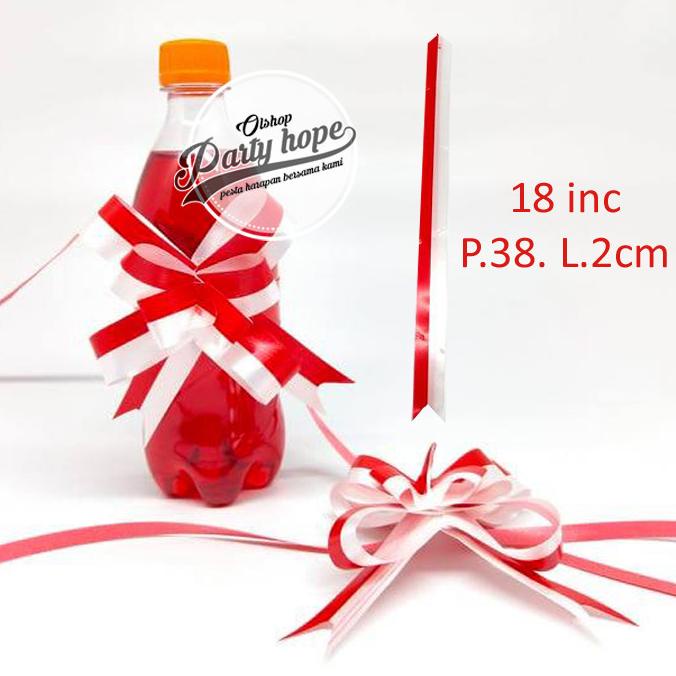 

populer] pita tarik merah putih / pita serut merah putih / pita kado souvenir