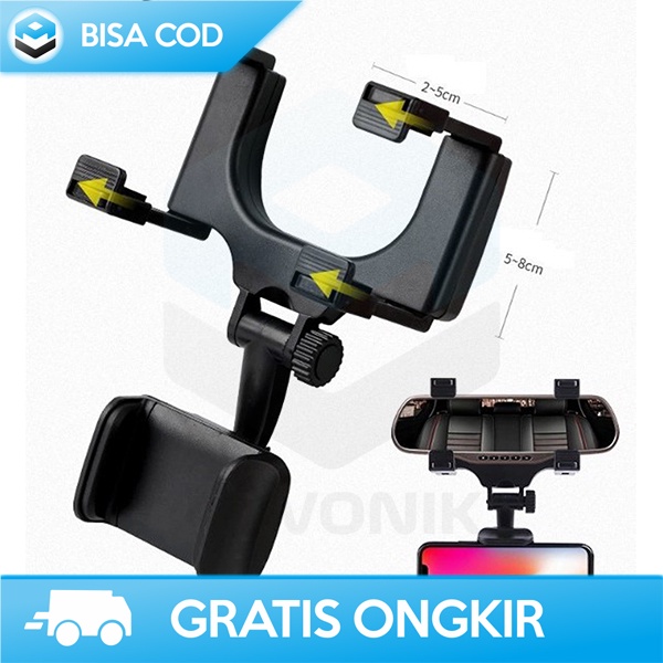 HANDPHONE BRACKET STENT HOLDER KACA SPION TENGAH MOBIL UNIVERSAL MURAH