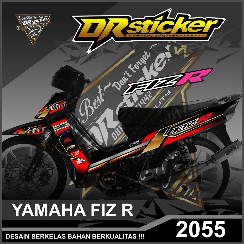 2055 Sticker Striping Fizr Racing - Striping Fizr Desain Racing