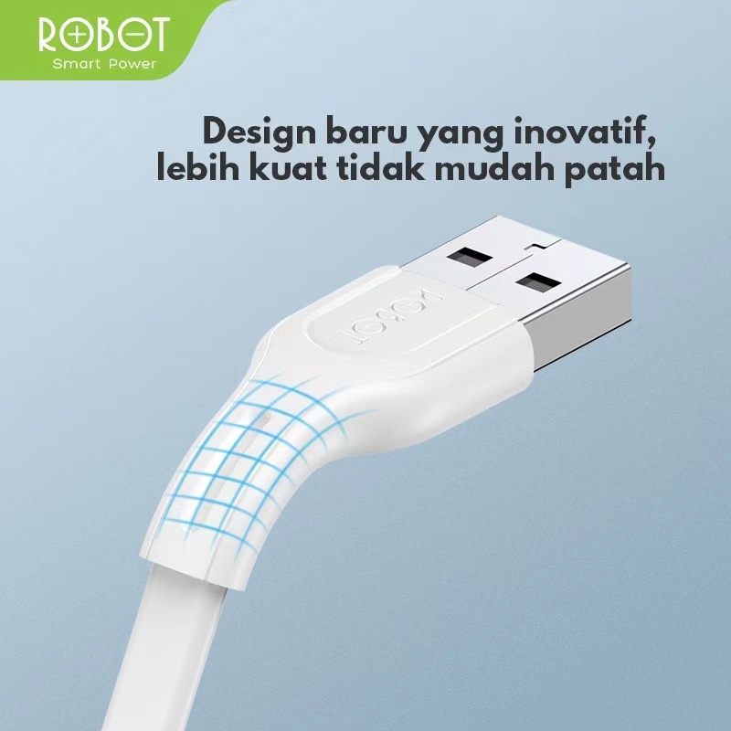 Kabel Data ROBOT Micro USB Type C Lighting 1M Data Cable Original Fast Charging - Garansi Resmi 1 Tahun