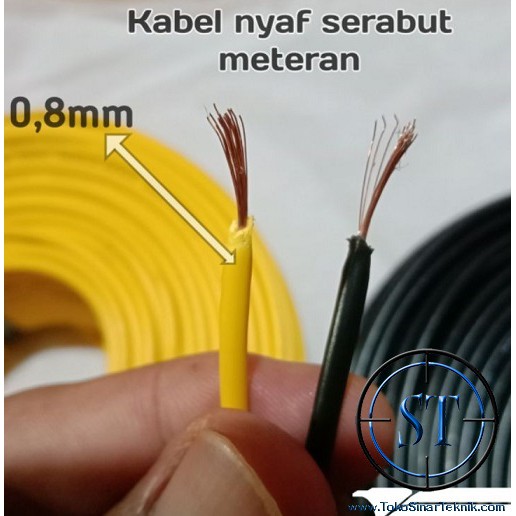 1 Meter Kabel NYAF 0.8mm Tebal 3mm @1M Tunggal Serabut Tembaga Bisa Di solder