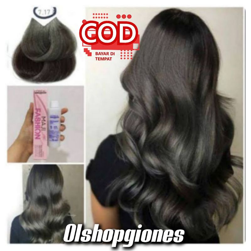 Loreal MajiFashion 7.17 Cat rambut L'oreal + oxydant campuran 6% / 9%