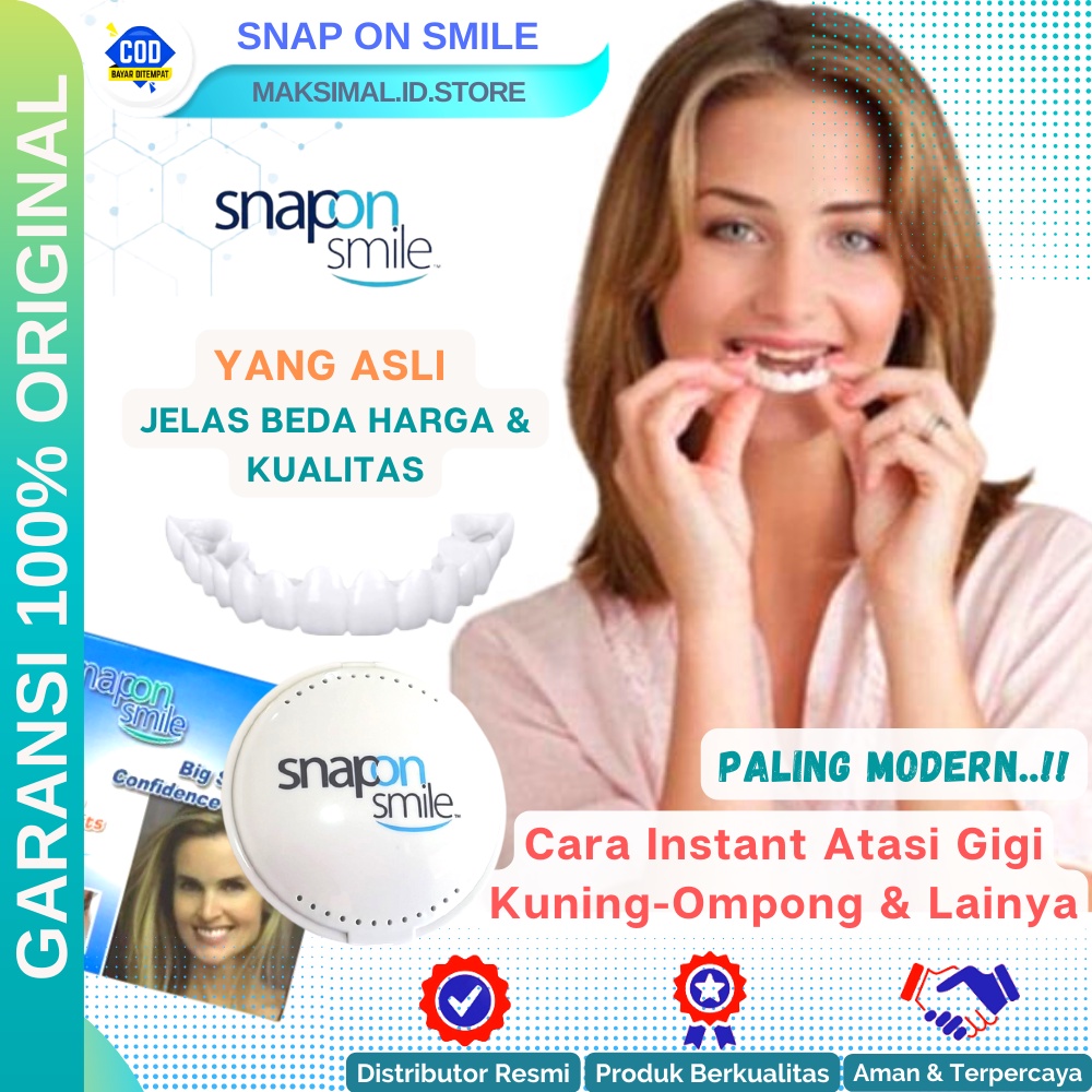 Gigi Palsu Atas Bawah Instan  Snap On Smile Alat Pemutih Perapi Gigi Mulut Ori Snapon Smile Terjamin Original