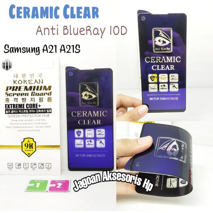 Ceramic CLEAR ANTI BLUE Samsung A21 A215U 6.5 inch Screen Protector Full Layar No Sidik Jari Anti Br