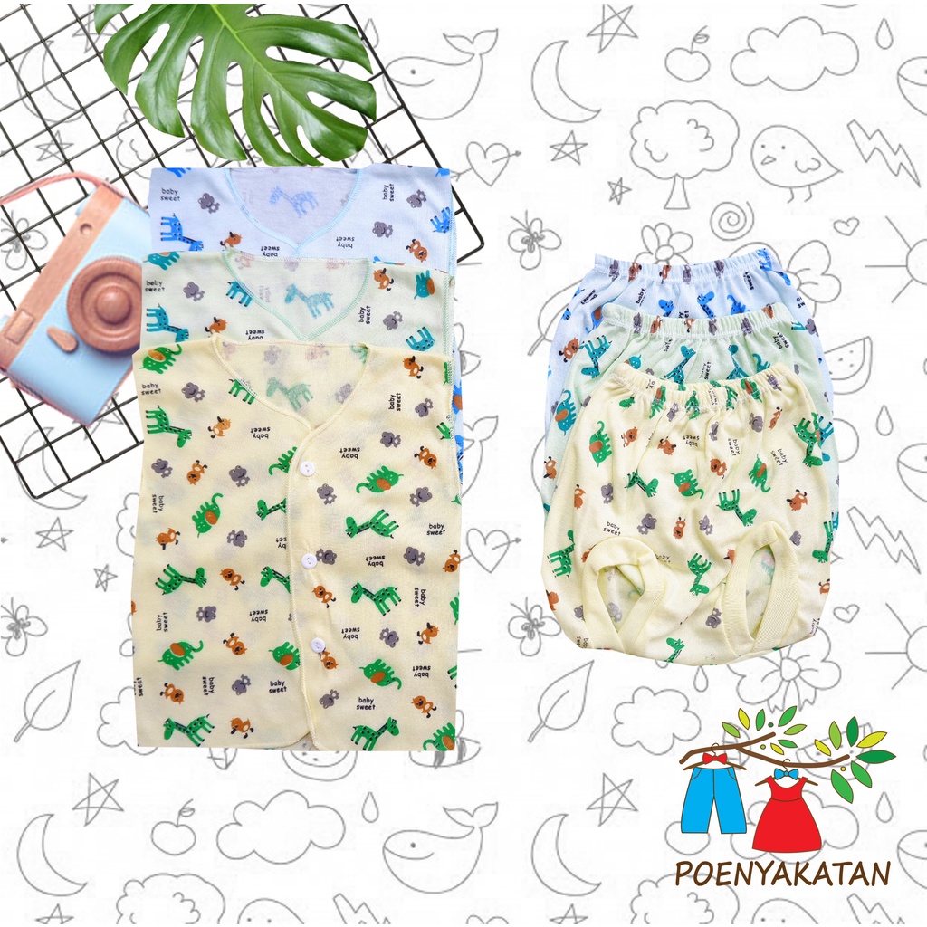 Setelan Baju Bayi Kutung Baru Lahir Arini SNI Motif Baby Sweet
