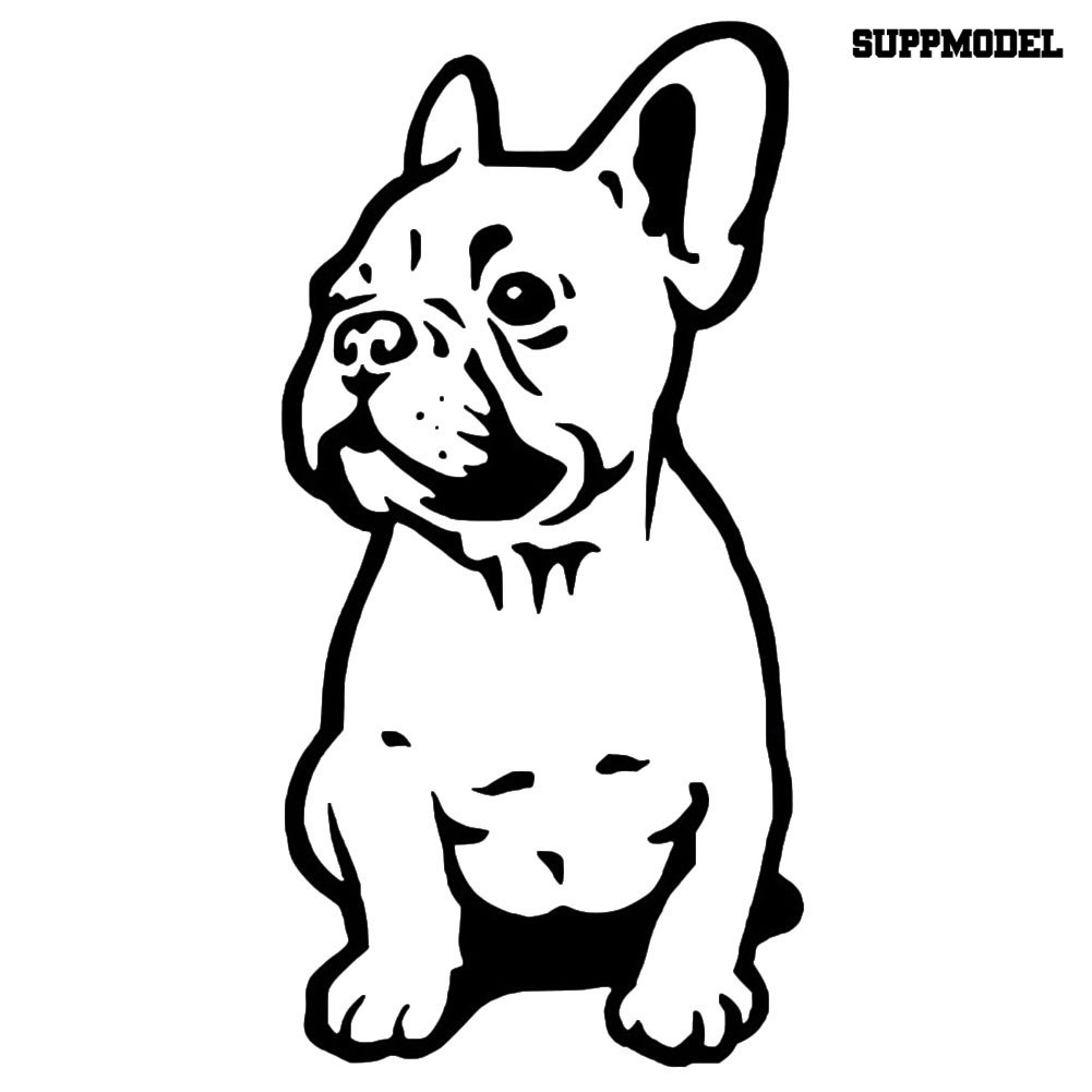 Stiker Reflektif Motif Anjing French Bulldog Untuk Dekorasi Bodykaca Mobil