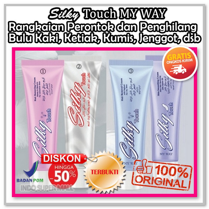 Krim Perontok dan Penghilang Bulu Silky Touch MY WAY untuk Menghilangkan Bulu Kaki, Ketiak, Kumis