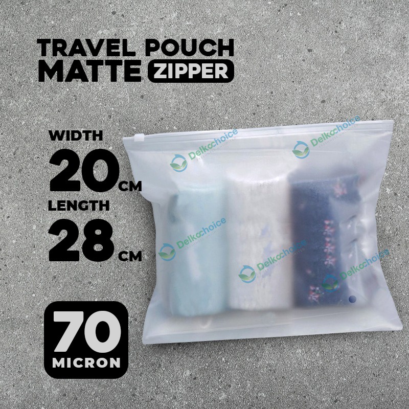 Plastik Zipper HD MATTE Travel Pouch | Plastik Zipper Matte 20x28