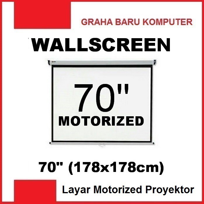 Layar Proyektor Otomatis 70 Inch - Layar Proyektor Gantung Layar Proyektor Dinding Layar Proyektor W