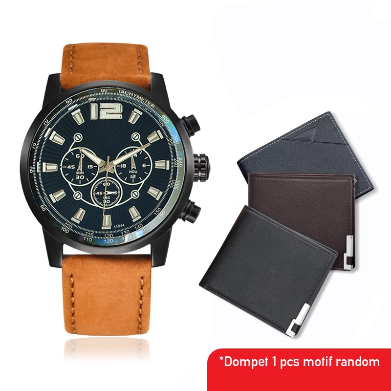 EN LIGNE - Jam Tangan Pria Set - Jam Tangan Gift - Jam Tangan Kado - Jam Tangan Dompet Set - Kado Ultah - Hampers-6