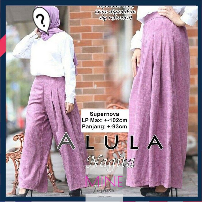MINE FASHION KULOT ALULA NAGITA DUSTY XL  plisket celana jumbo wanita set
