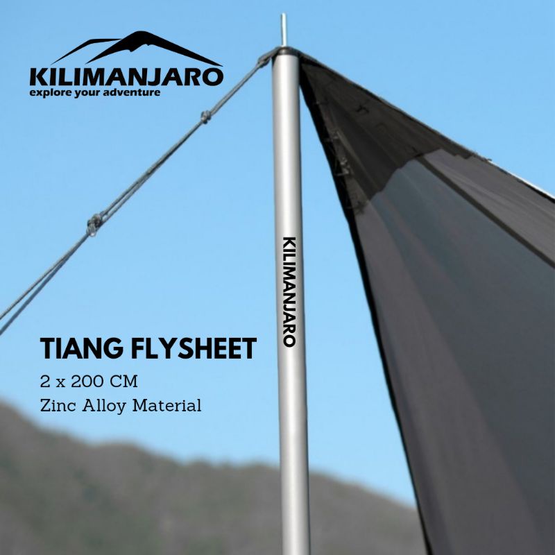 Tiang Flysheet 2 x 200 CM Alloy - Pole Flysheet - Awning Flysheet